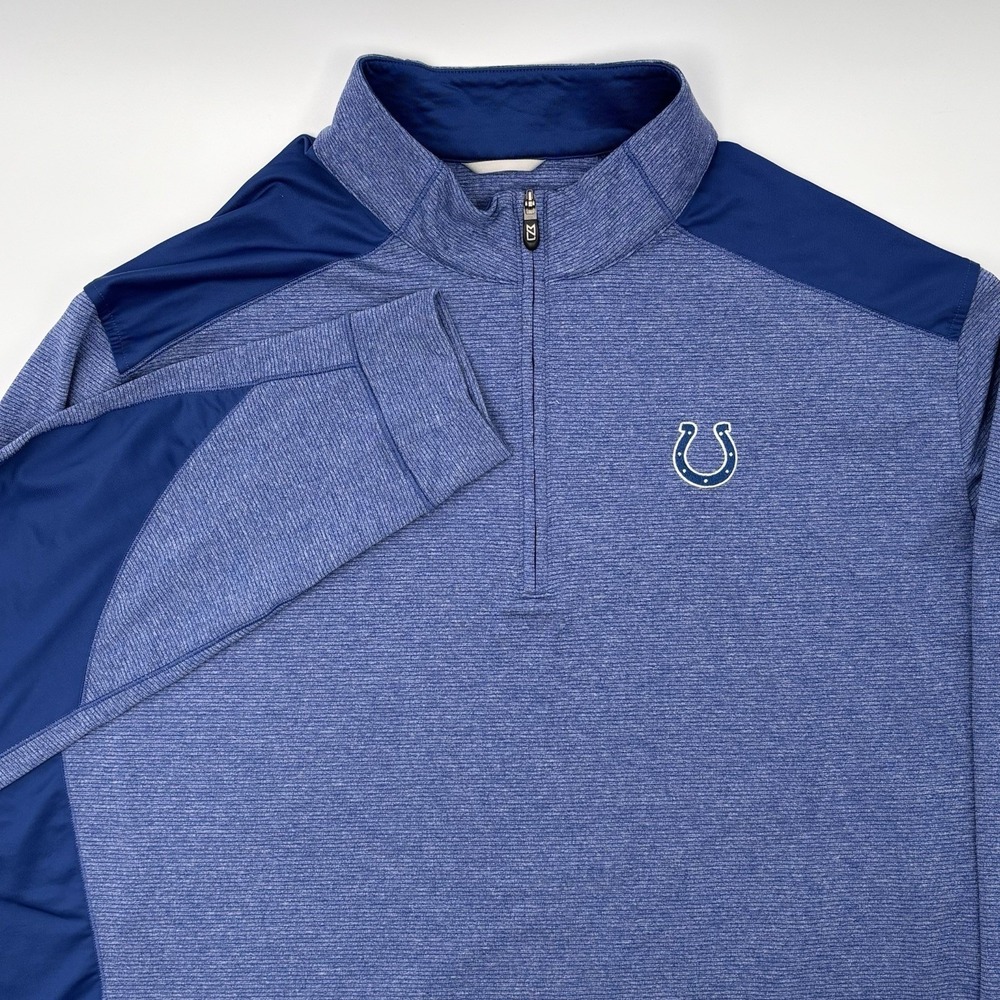 Cutter & Buck Indianapolis Colts Quarter Zip Pullover Mens XXL Blue DryTec NFL